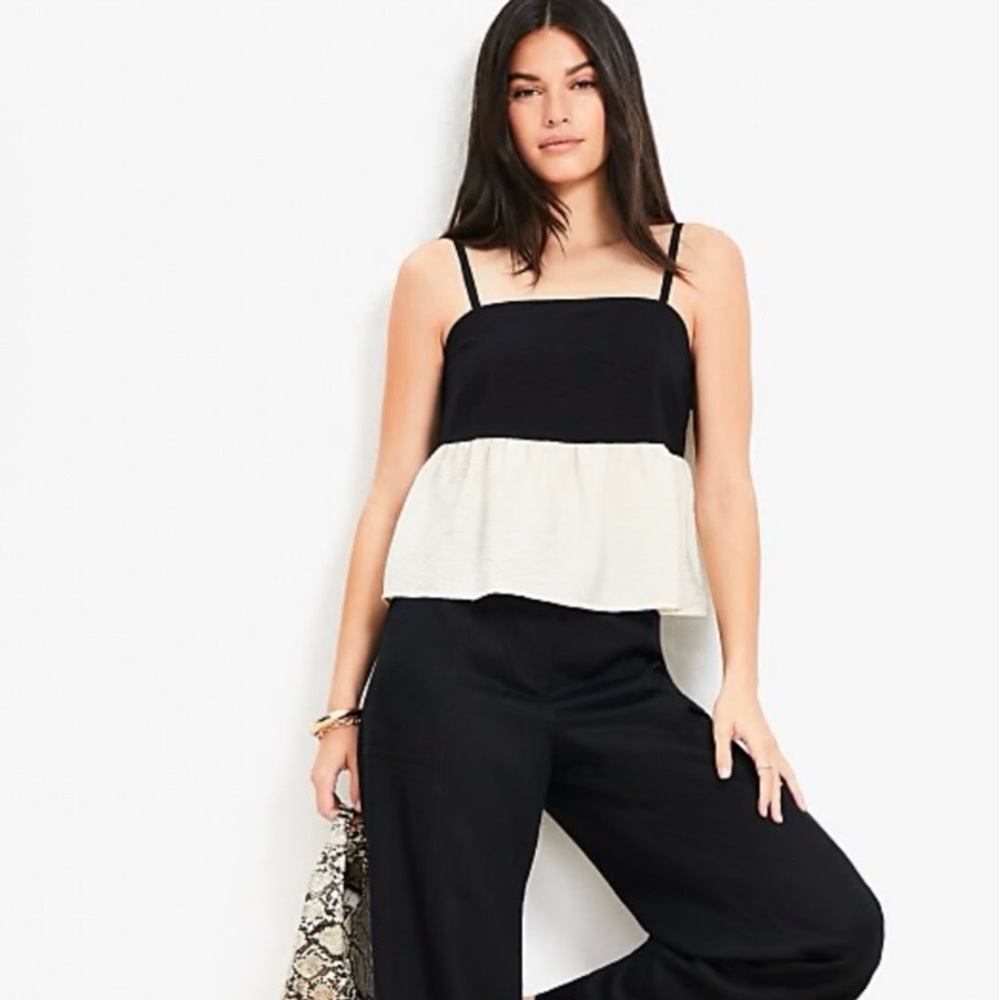LOFT Colorblock Peplum Tank Top